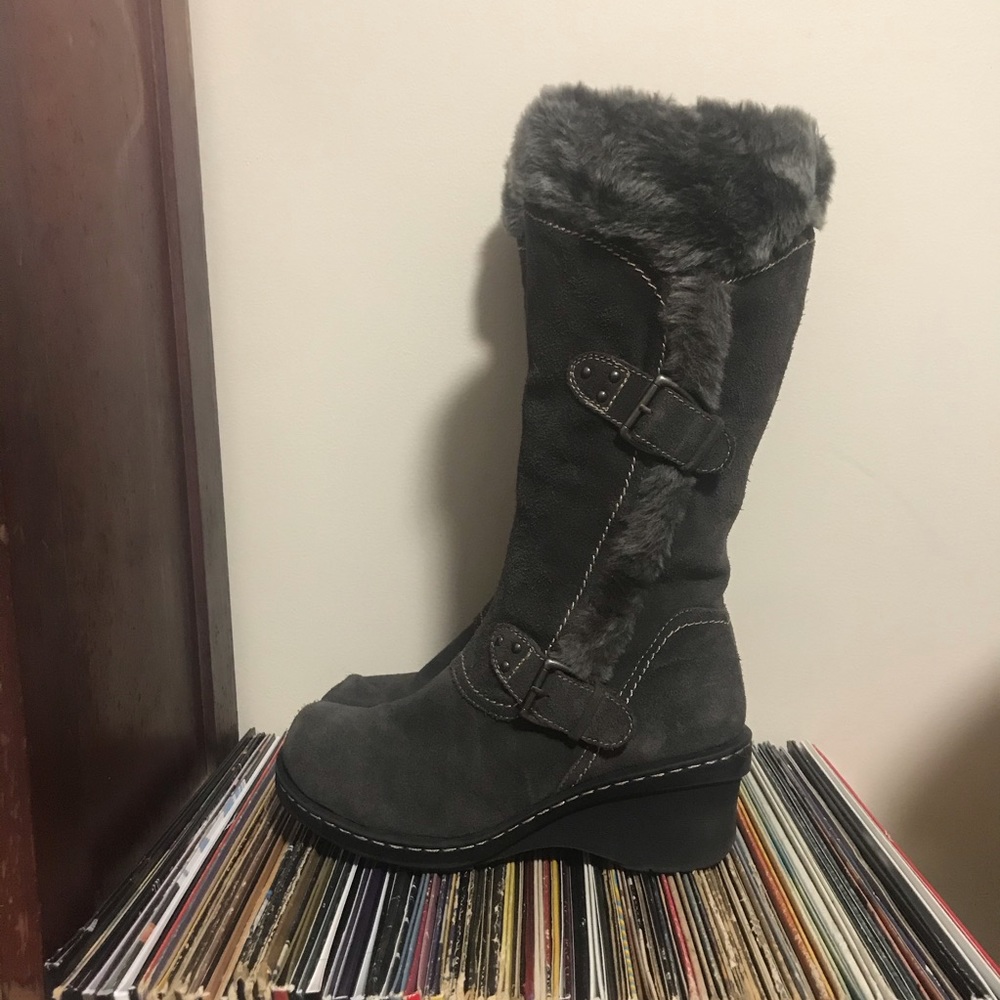 Wedged BareTraps Furry Winter Boot